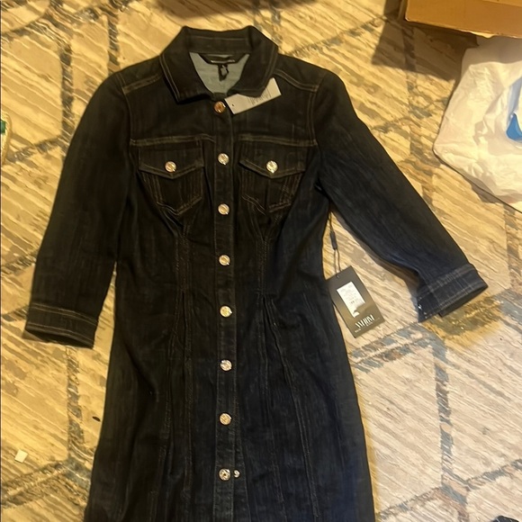 NWT WHBM Denim Jean Button-Up Dress - Picture 1 of 6